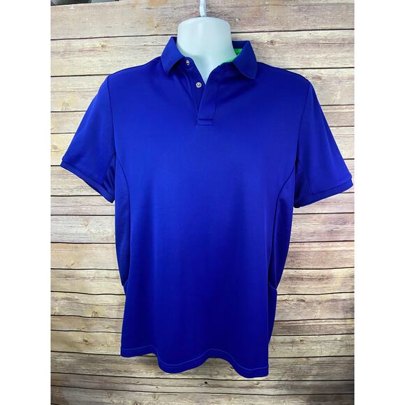 RLX Ralph Lauren Polo Shirt Small Blue Green Accents Performance Golf Activewear - Picture 1 of 10